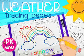 Weather Tracing Pages Preschool Mom