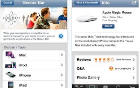 Download the apple store app, walk in and purchase anything off the wall with just scanning it with the app and you're charged right there and then. Apple Store App Allows Mobile Shopping Genius Appointments Slashgear