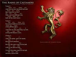 S3 E9 The Rains Of Castamere Lyrics And Guitar Chords On A Wallpaper Gameofthrones