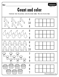 fall counting 1 10 worksheets free printable for kindergarten
