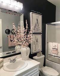 Everything is linked at the bottom of the post. Five Things You Can Do To Create A Glam Bathroom Designs By Jeana Bathroom Decor Apartment Restroom Decor Bathroom Decor