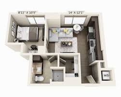 One Bedroom A1a Apartment Layout Small Apartment Design Bungalow House Plans