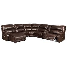 Navy blue sectional sofa sleeper bed,julyfox 900 lb heavy duty 115 inch velvet sofa futon w/chaise recliner back modern day bed w/nail head trim for living room small spaces office. Ashley Signature Design Hallstrung Leather Match 6 Piece Reclining Sectional With Left Chaise Console Rooms And Rest Reclining Sectional Sofas