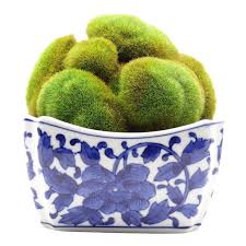 Welcome to h&m, your shopping destination for fashion online. Blue White Bowl With Faux Moss Ball White Bowls Decorative Bowls Faux Moss