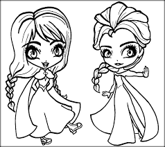 Elsa is a disney princess, or queen rather, that we won't easily forget. Anna And Elsa Chibi Coloring Page Free Printable Coloring Pages For Kids