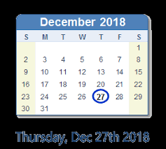 Conversion table for 27/12/2018 invert. December 27 2018 Date In History News Social Media Day Info