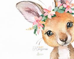 Baby Kangaroo Watercolor Little Animals Clipart Australia Etsy In 2021 Animal Clipart Watercolor Images Koala Drawing