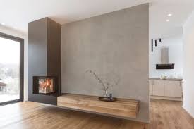 Holz Stahl Betonoptik In 2020 Eckkamin Kamin Wohnzimmer Heizkamin