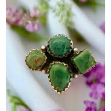 Sonoran Gold Turquoise Cluster Ring Size Adjustable 5-12