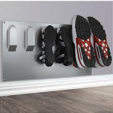 All metal shoe storage can be shipped to you at home. Wall Mounted 3 Shoe Storage Rack In Metallic Silver By The Metal House 3678300474318 Ebay