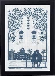 12 days of christmas (68). Permin Couple On A Bench Cross Stitch Kit 929367 123stitch