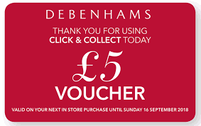 Get A Free 5 Debenhams Voucher When You Use Debenhams Click Collect As Your Delivery Option The Voucher Is Valid On Your Next Debenhams Coding Debenhams Uk