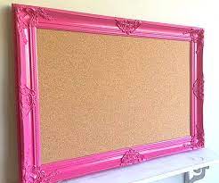 Bulletin Board Girls Room Pink Cork Board Framed Pinboard Etsy Pink Girl Room Girls Room Organization Framed Cork Board