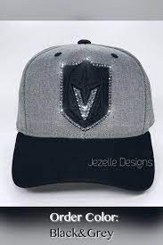 Swarovski Crystal Vgk Snapback Hand Jeweled Nhl Vegas Golden Etsy Vegas Golden Knights Hat Swarovski Crystals Dream Shoes