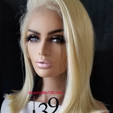 Sexy blonde freepart human hair Bob with bangs wig