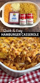 Easy Hamburger Casserole Recipe 4 Ingredients In 2020 Recipes Easy Casserole Recipes Easy Hamburger Casserole