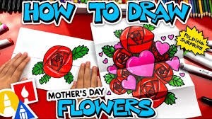 You only need paper and glue to make this easy craft. How To Draw Mother S Day Flowers Folding Surprise Youtube
