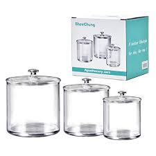 Browse a large selection of bathroom vanity designs, including single and double vanity options in a wide range of sizes, finishes and styles. Premium Quality Acrylic Qtip Holder Apothecary Jars Bathroom Vanity Organizer Canister For Qtips Cotton Swabs Cotton Balls Cosmetic Pads Flossers Nail Polish Bath Salts Clear Plastic 3 Pack Pricepulse