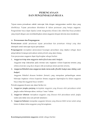 Perencanaan Dan Pengendalian Biaya