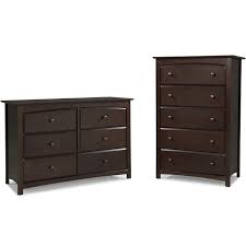 Store and organize wide dresser storage tower organizer unit with coffee fabric drawers & wood top from mdesign. 6 Drawer Double Dresser And 5 Drawer Chest Kids Bedroom Set In Espresso 2019871 Pkg