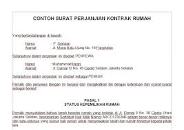 Untuk meminimalisir adanya hal yang tak diinginkan. Doc Contoh Draft Surat Perjanjian Sewa Kontrak Rumah Hobi Si Petani