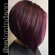 Asymmetrical Swing Bob Hairstyle Fall Inspo Magenta Colour Cranberry Burgundy Balayage Hair Co Swing Bob Hairstyles Hair Color Burgundy Bob Hairstyles Pictures