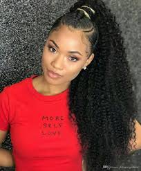 It's no secret that a good ponytail is a foolproof way to slay — and these protective styles. Human Hair Afro Kinky Curly Ponytail Extensions For Black Women Kinky Curly Drawstring Ponytail Hairpieces Natural Kinky Pony Tail Curl 160g Curly Ponytail Hairpieces Long Ponytail Hairpiece From Divaswigszhou1 49 69 Dhgate Com