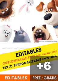 For occasions such as a housewarming party or a thanksgiving party, you can look for specific invitation card templates that you can customize. 6 Free The Secret Life Of Pets 2 Birthday Invitations For Edit Customize Print Or Send Via Whatsapp Fiestas Con Ideas