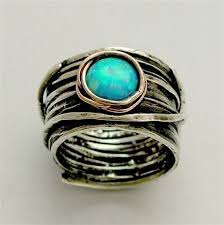 Opal Gemstone Ring Gold Silver Ring Silver Rose Gold Ring Etsy Jewelry Blue Opal Ring Jewelry Inspiration