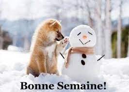 Bonjour, A tous et toutes, une pensée amicale pour vous souhaiter une Bonne  Semaine - La Neige,Amitiés & Chien,et bonhomme de neige!!(sourires!)& Une  poésie-- Bon lundi & par marie-andree blog (marie-andree)