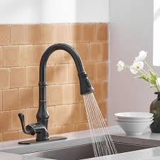 A deep sink requires a short kitchen faucet as it maximizes precision and prevents splashing. A 4551 Orb Bwefaucet