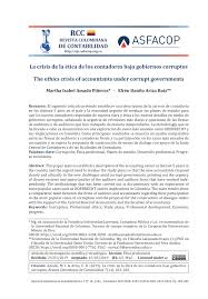 PDF) La crisis de la ética de los contadores bajo gobiernos corruptos The  ethics crisis of accountants under corrupt governments