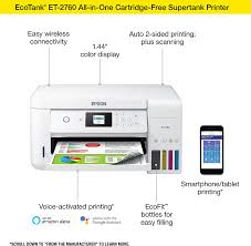 If this does not solve the problem, contact epson support. Epson Ecotank Et 2760 Wireless Colour All In One Cartridge Free Supertank Printer With Scanner And Copier White Amazon Ca Office Products