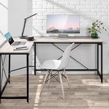 Over 200 desktops & 40 frame choices. L Shaped Desk Corner Computer Desk Pc Laptop Home Office Desk Corner Table Workstation With Modern Style And Mdf Board Easy To Assemble Scratch Resistant Tabletop 64 9x49x29 7 Inches Wood Grain Buy Online In