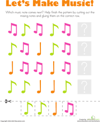Patterns Music Notes Worksheet Education Com Music Math Preschool Music Theme Preschool Music