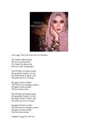 Lirik Lagu Terus Mencintai Dari Siti Nordiana