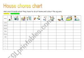 house chores chart esl worksheet by igorgulho