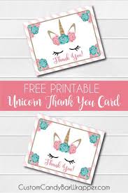 It doesn't take long to add your personal touch. Free Printable Unicorn Thank You Cards Announce It