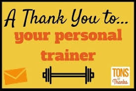 personal trainer a thank you note