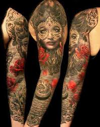 Black And Red Arm Sleeve Tattoos Pin By Mohd Fredaus On Tattoo S Arm Sleeve Tattoos Girls With Sleeve Tattoos Full Sleeve Tattoos