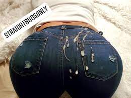 I love cumming on the wife's jeans! she needs alot more cum to satisfy her  cum