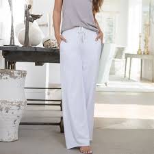 Barefoot Dreams Malibu Collection Brushed Jersey Pant White Steelz