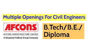 Afcons infrastructure limited latest breaking news, pictures, videos, and special reports from the economic times. Multiple Openings For Civil Engineers Afcons Infrastructure Limited B Tech B E Diploma Engineering Hint