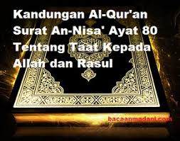 Kandungan surah an nisa ayat 59. Kandungan Al Qur An Surat An Nisa Ayat 80 Tentang Taat Kepada Allah Dan Rasul Bacaan Madani Bacaan Islami Dan Bacaan Masyarakat Madani