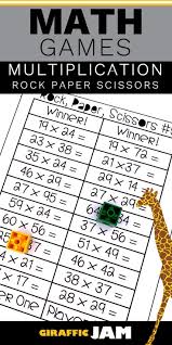 4 Nbt 5 Rock Paper Scissors Multiplication Game With No Prep For Math Centers Math Fact Practice Multiplication Math Facts