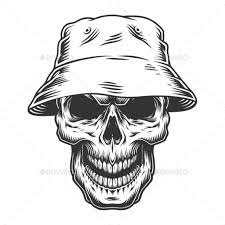 Skull In Panama Hat Skull Illustration Skulls Drawing Skull Art