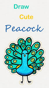 Why was the peacock used as a symbol? Learn How To Draw So Cute Peacock Easy Step By Step Kawaii Tutorial Kawaii Drawing Tutorial Pe Cute Easy Drawings Peacock Drawing Simple Peacock Drawing
