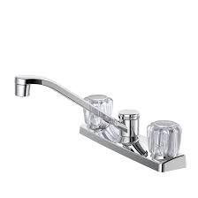 Whether you're thinking of upgrading your bathroom or kitchen with new fixtures, or replacing an old dripping faucet, knowing how to install a new faucet could save you money. Project Source Kitchen Faucet 2 Handle Brass Acrylic 8 In Chrome Finish F8f11098cp Reno Depot