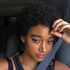 Amandla Stenberg Short Curly Hair Afro Natural Hair Styles Curly Hair Styles Big Chop Hairstyles