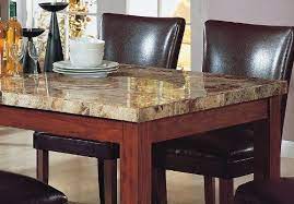 Shop for kitchen high top table online at target. Rectangular Cream Sleek Granite Top Dining Table With Wooden Base And Chocolate Brown Leather Dinin Stone Dining Table Granite Dining Table Dining Table Marble